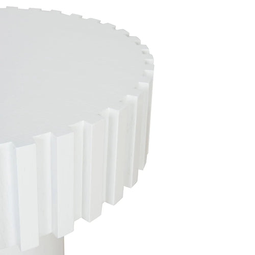 Alfaro 50cm Round Side Table - White