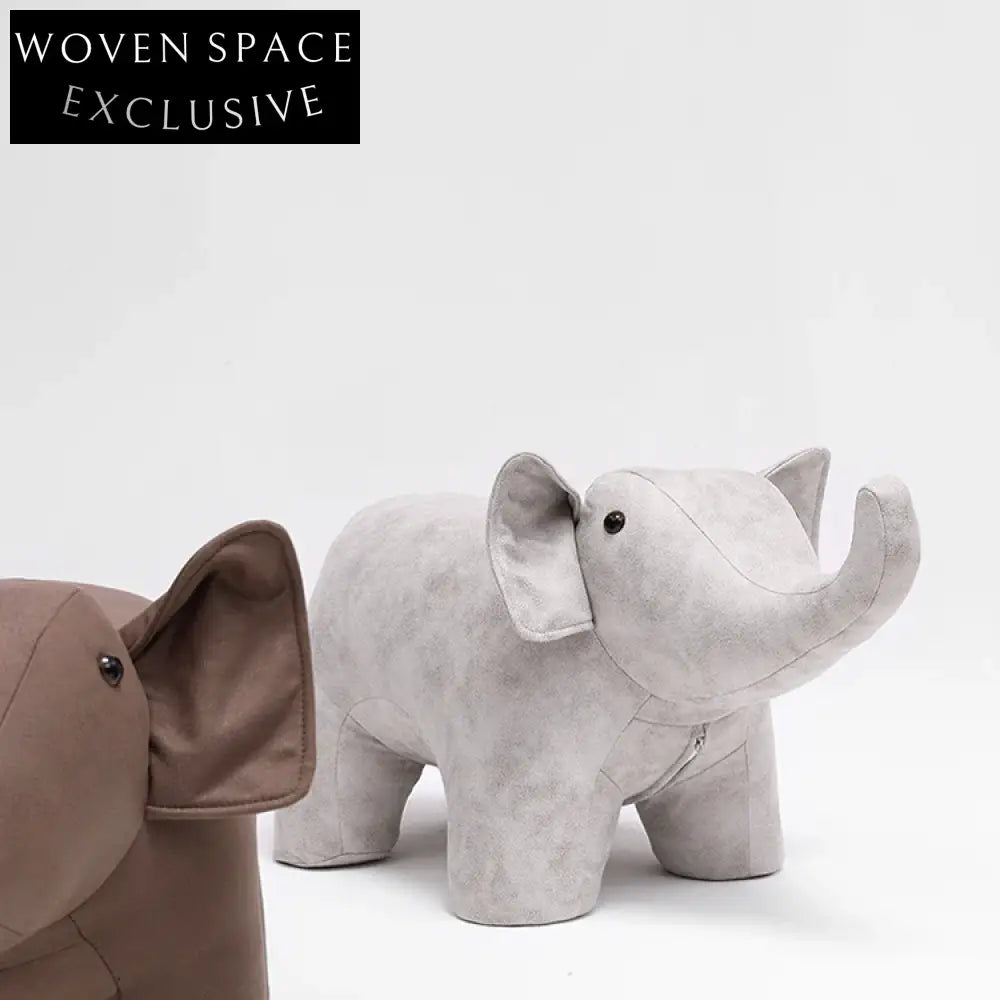 Adorable Elephant Animal Kids Fabric Foot Stool & Play Chair
