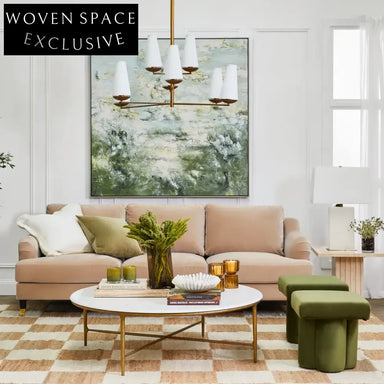 Aerin 3 Seater Sofa - Taupe Velvet Stool