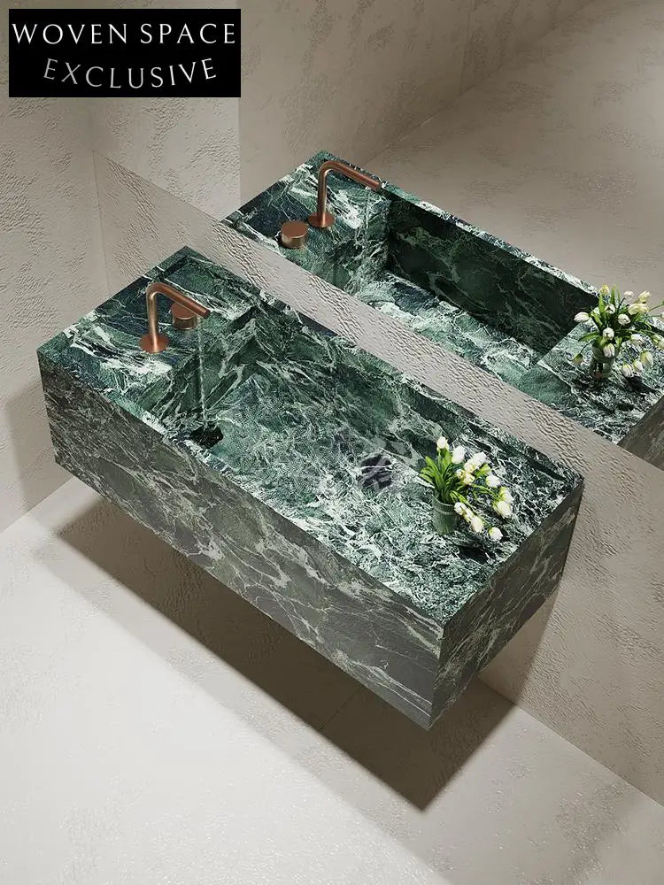 Agastya Ice Silk Blue Jade Wall-Mounted Sink