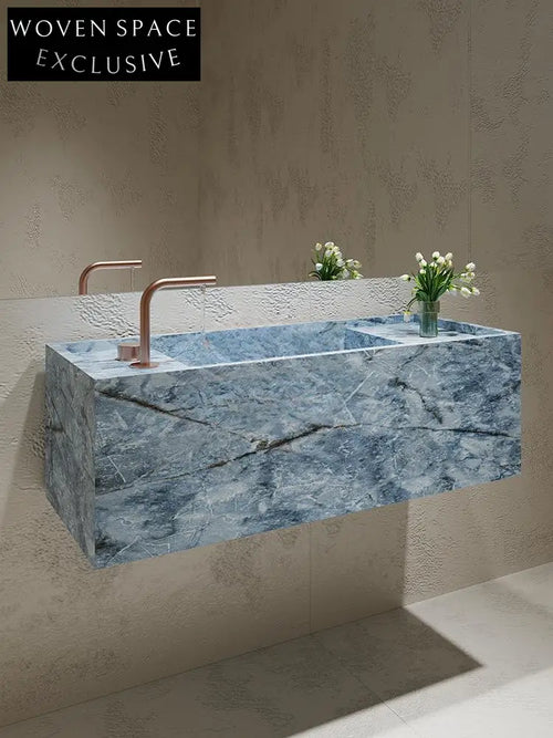 Agastya Ice Silk Blue Jade Wall-Mounted Sink