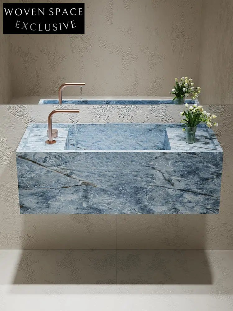 Agastya Ice Silk Blue Jade Wall-Mounted Sink