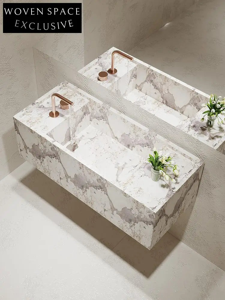 Agastya Ice Silk Blue Jade Wall-Mounted Sink