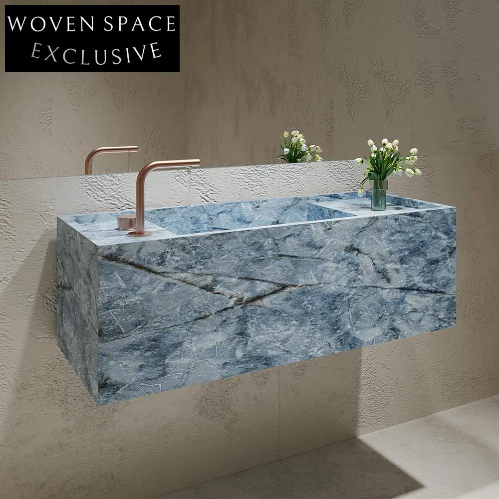 Agastya Ice Silk Blue Jade Wall-Mounted Sink