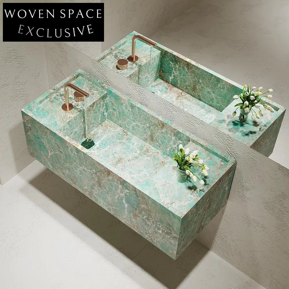 Agastya Ice Silk Blue Jade Wall-Mounted Sink