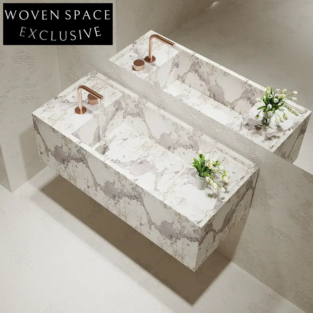 Agastya Ice Silk Blue Jade Wall-Mounted Sink