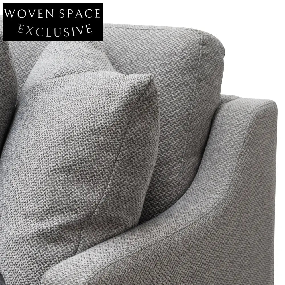 Alana 3 Seater Left Chaise Fabric Sofa - Grey Chaise Sofa