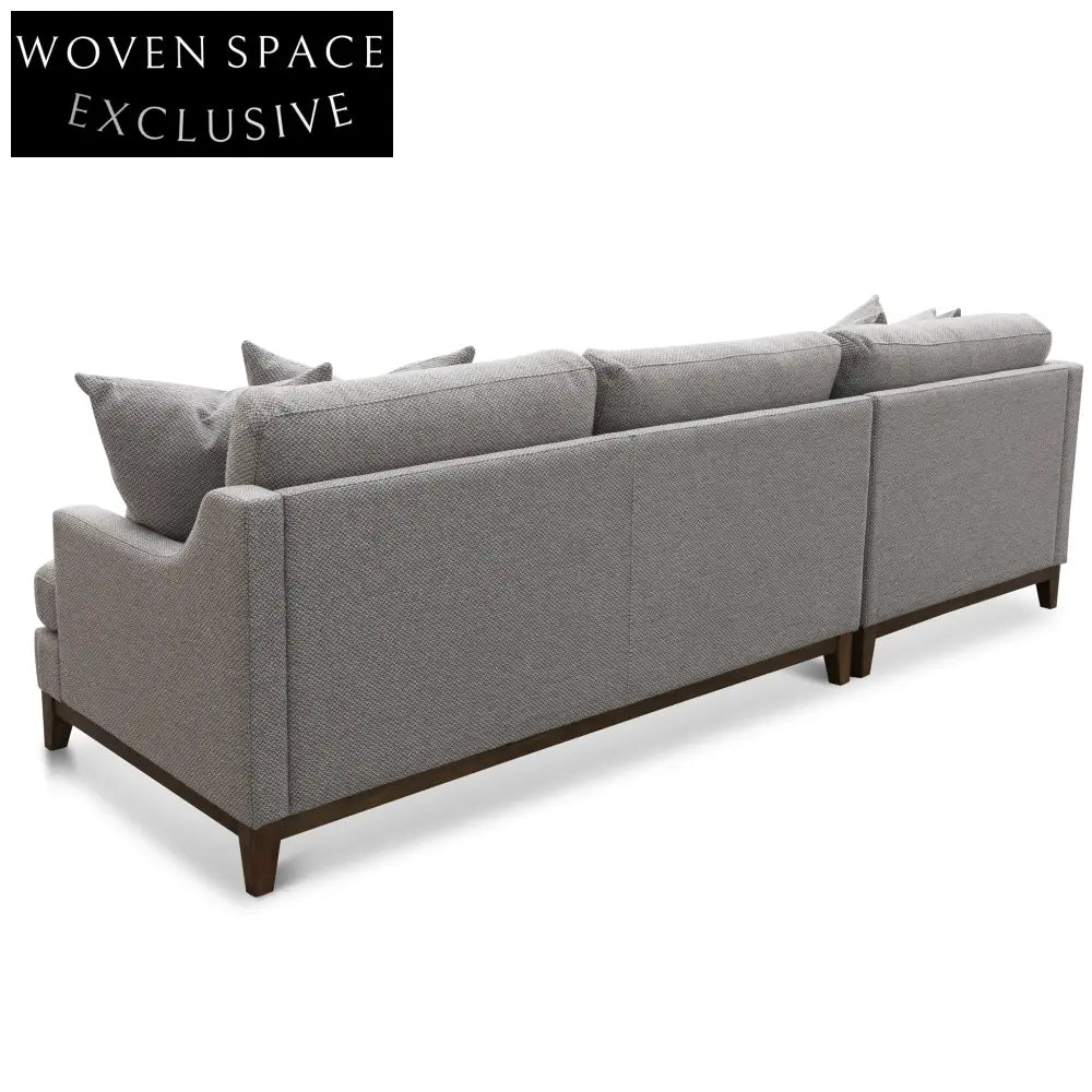 Alana 3 Seater Left Chaise Fabric Sofa - Grey Chaise Sofa