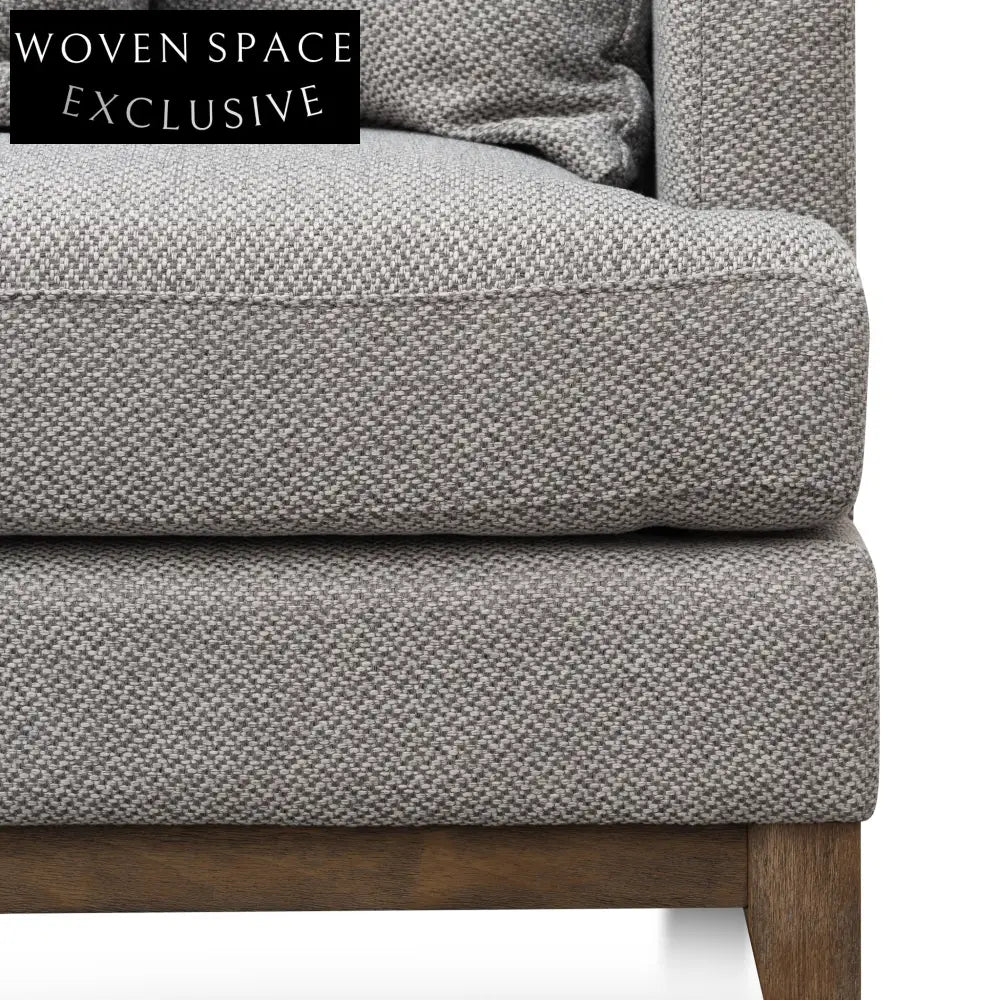 Alana 3 Seater Left Chaise Fabric Sofa - Grey Chaise Sofa