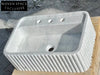 Albane Carrara Marble Sink with Ribbed Sides