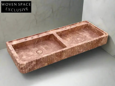 Alessandro Red Travertine Marble Sink Trendy Bathroom Vanity Basin