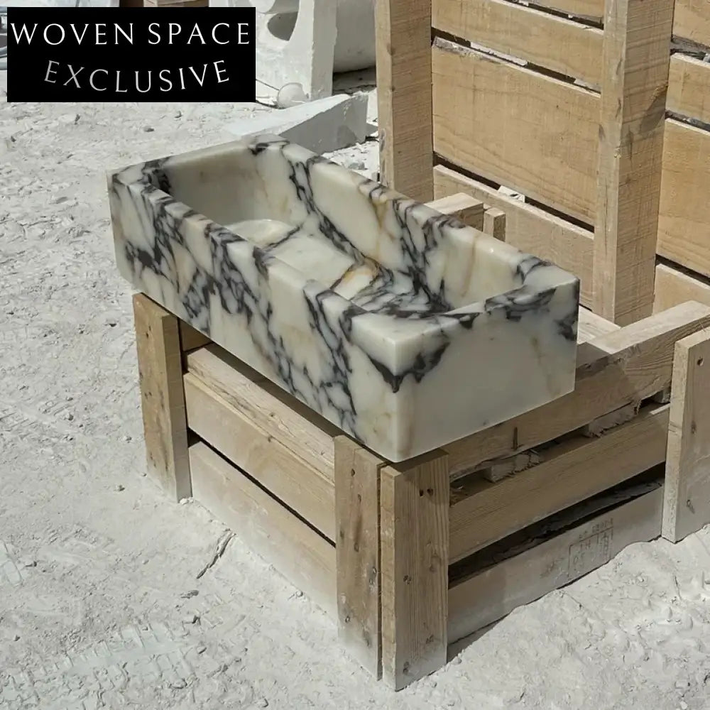Alessandro Viola Marble Sink Custom Vanity with Storage