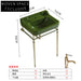 Alessio Grass Green Brass Floor-Standing Wash Basin Retro Copper Bracket Single hole gold set