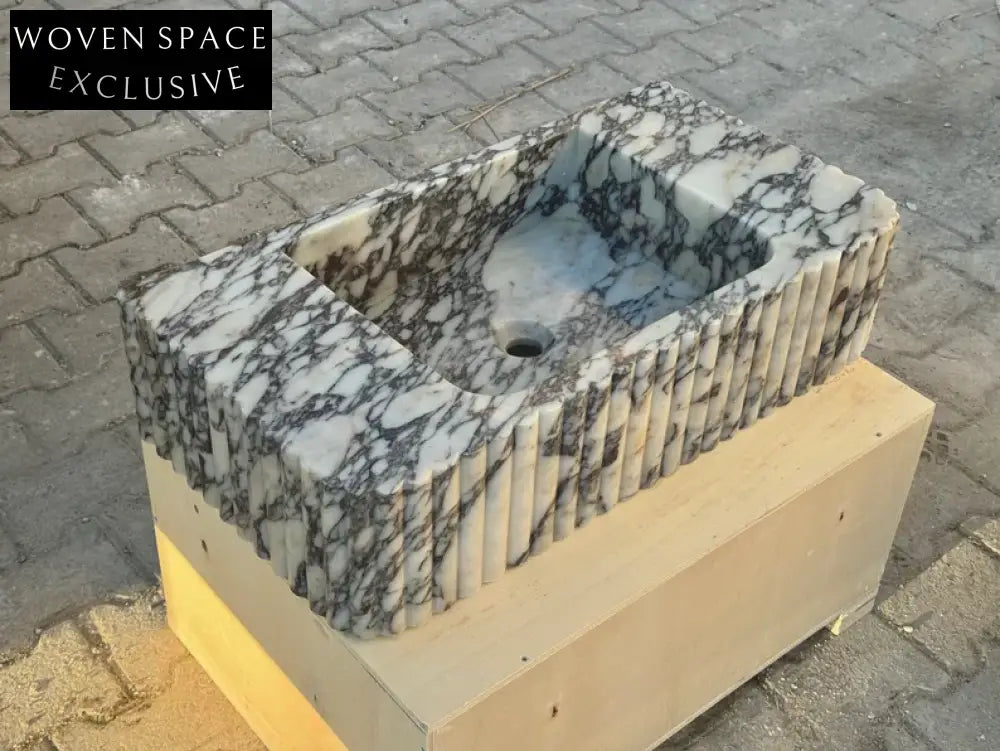 Alessio marble sink ribbed Wash basin