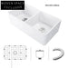 Alessio Villa Refractory Clay Farmhouse Sink Right-Angle Design