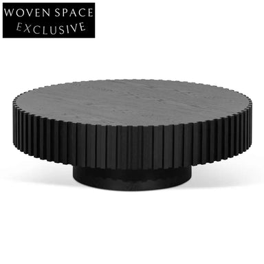 Alfaro Oak Round Coffee Table - Black Coffee Tables