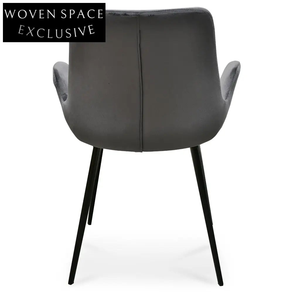 Alice Dark Grey Velvet Dining Chair - (Set of 2) Dining Chairs