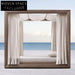 All-Weather Teak Wood Outdoor Daybed with Canopy for Garden Lounger
