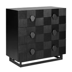 Alton 3 Drawer Chest - Black