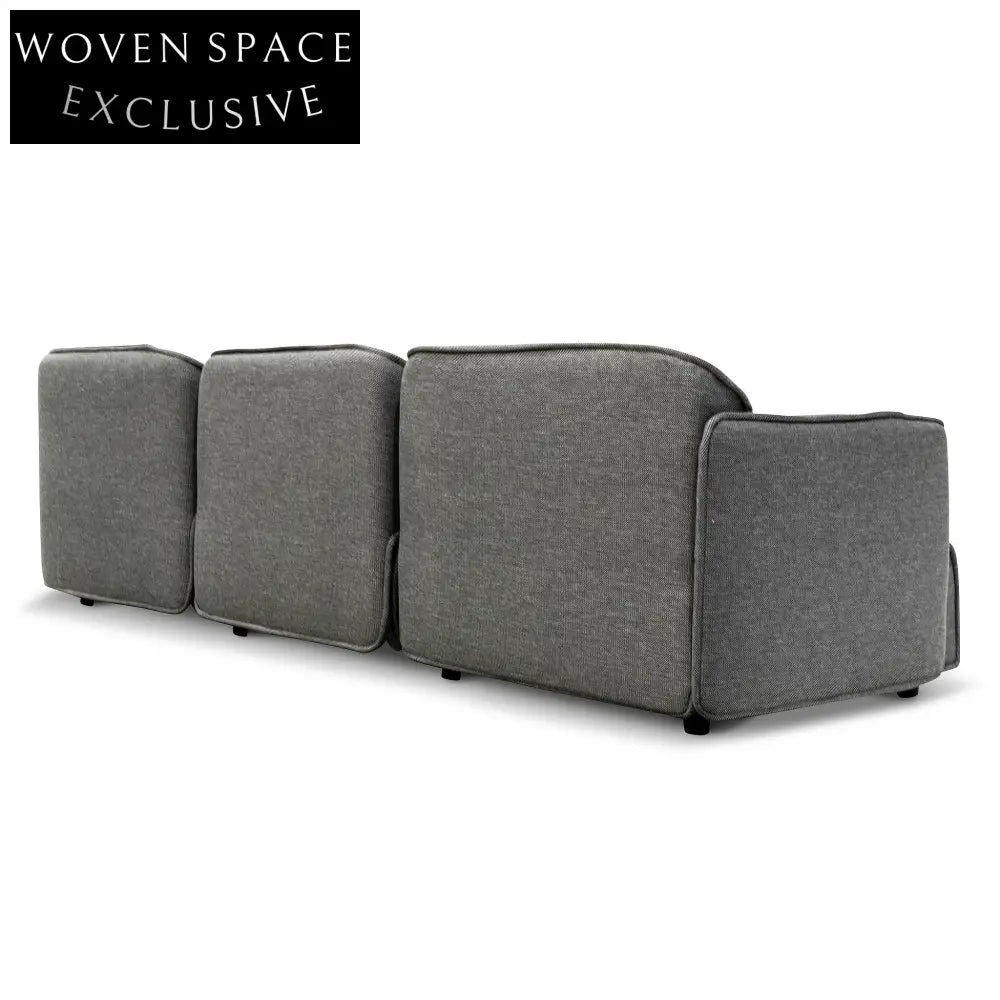 Alvaro Left Return Modular Fabric Corner Sofa - Graphite Grey Sofas