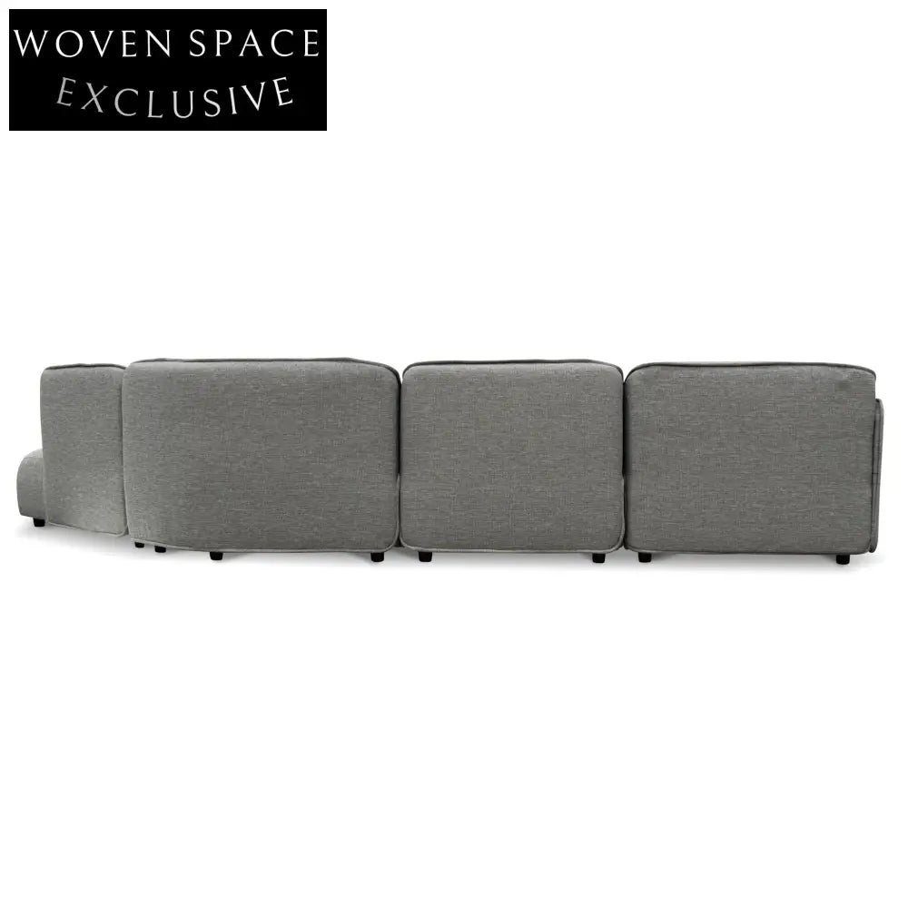 Alvaro Left Return Modular Fabric Corner Sofa - Graphite Grey Sofas