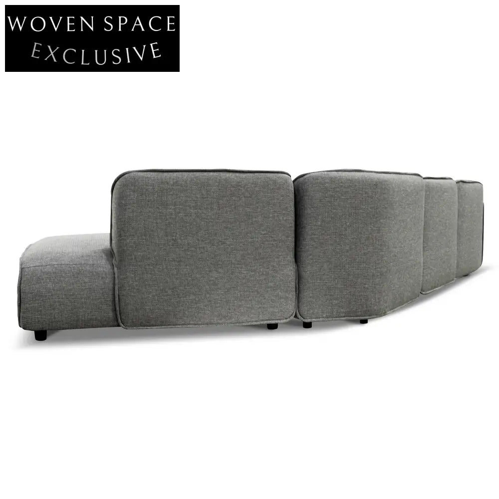 Alvaro Left Return Modular Fabric Corner Sofa - Graphite Grey Sofas