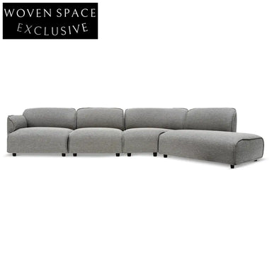 CLC6967-KSO Left Return Modular Fabric Corner Sofa - Graphite Grey