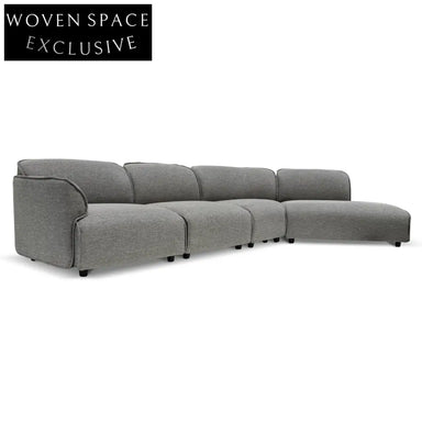 Alvaro Left Return Modular Fabric Corner Sofa - Graphite Grey Sofas