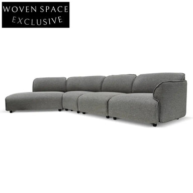 Alvaro Right Return Modular Fabric Corner Sofa - Graphite Grey Sofas