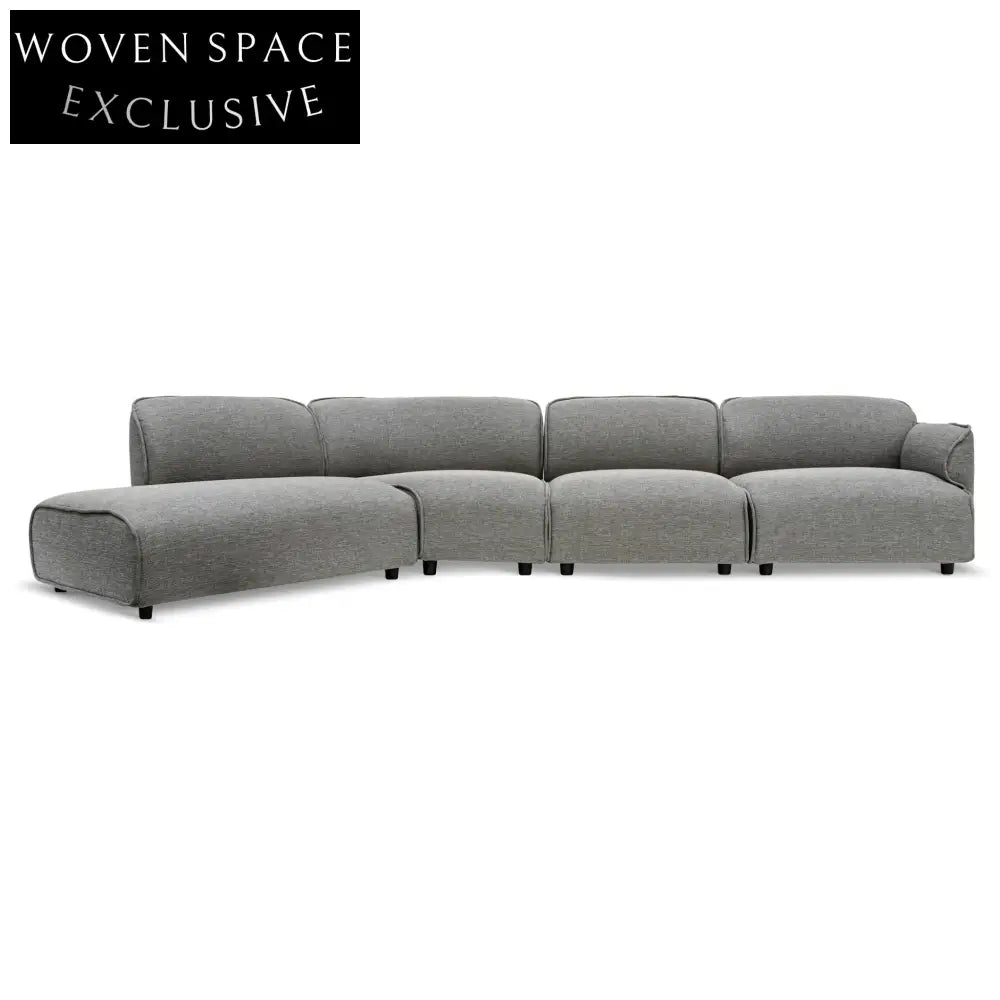 Alvaro Right Return Modular Fabric Corner Sofa - Graphite Grey Sofas