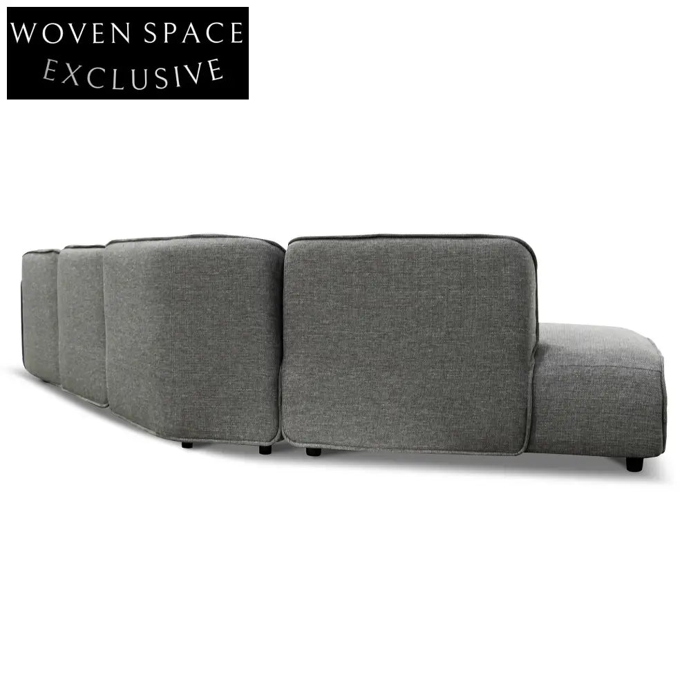 Alvaro Right Return Modular Fabric Corner Sofa - Graphite Grey Sofas