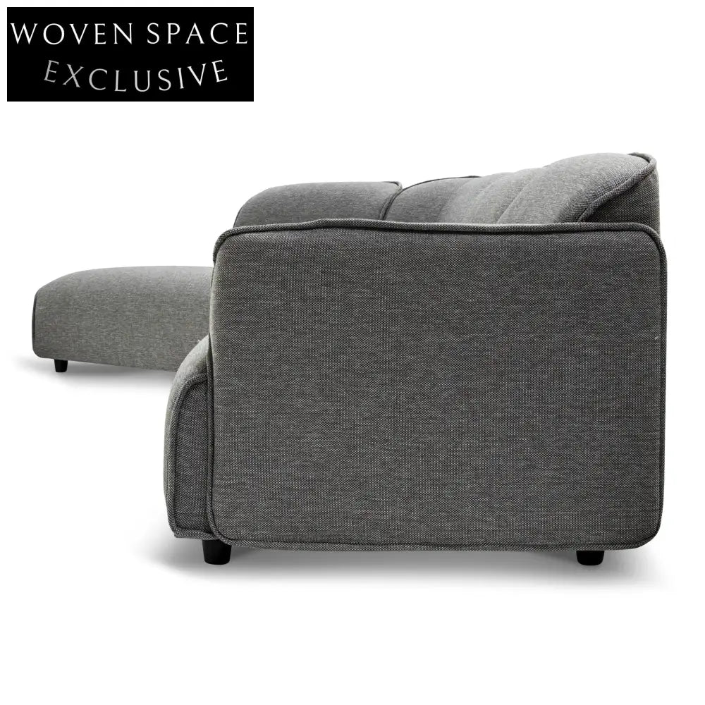 Alvaro Right Return Modular Fabric Corner Sofa - Graphite Grey Sofas