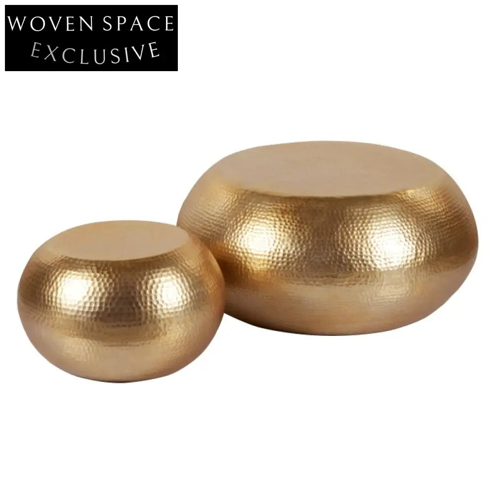 Amalfi Olive Round Coffee Table 2pcs Set Gold Coffee Tables