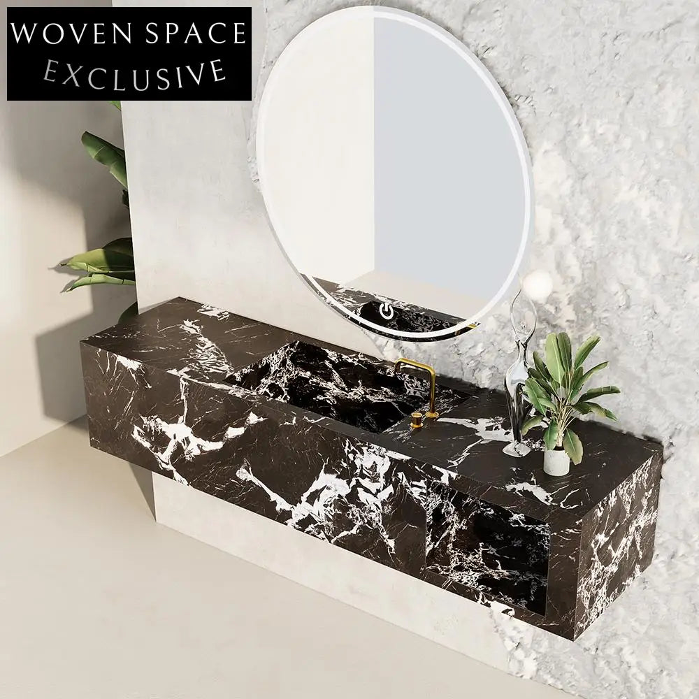Amber Napoleon Black Bulgari Marble Sink