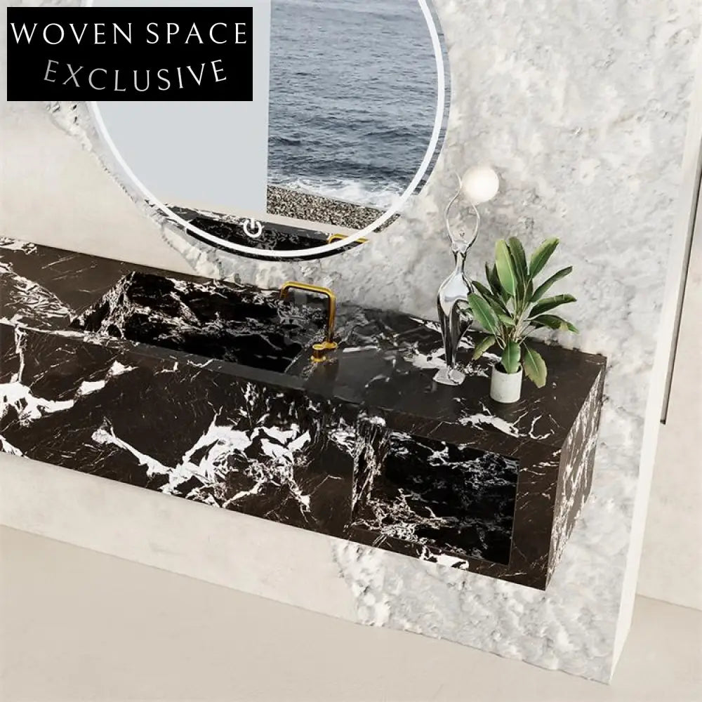 Amber Napoleon Black Bulgari Marble Sink