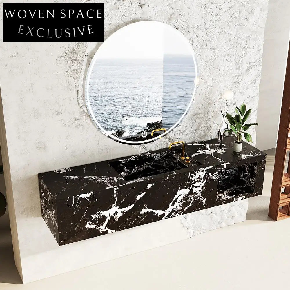 Amber Napoleon Black Bulgari Marble Sink