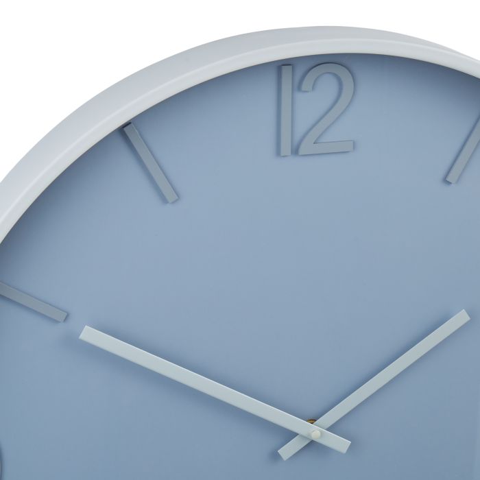 Amalfi Modern Wall Clock Silver & Blue