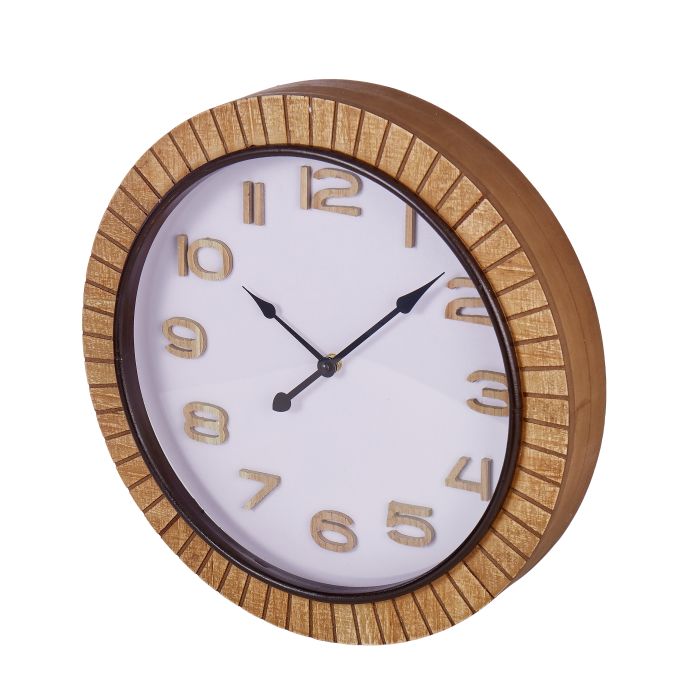 Amalfi Danube Ribbed Wall Clock Natural