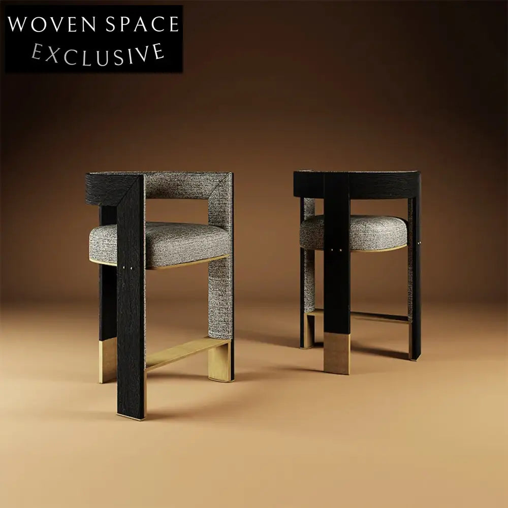 American Style Classic High Bar Stool, Retro Kitchen Fabric Counter Chair