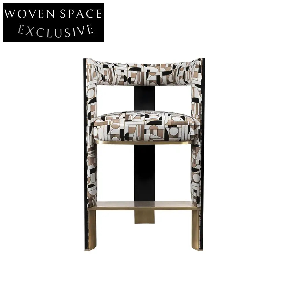 American Style Classic High Bar Stool, Retro Kitchen Fabric Counter Chair