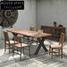 American Style Solid Pine Wood Dining Table with Sturdy Metal Legs