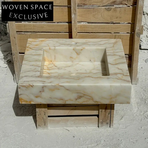 Andrea Calacatta Gold Marble Wall Sink