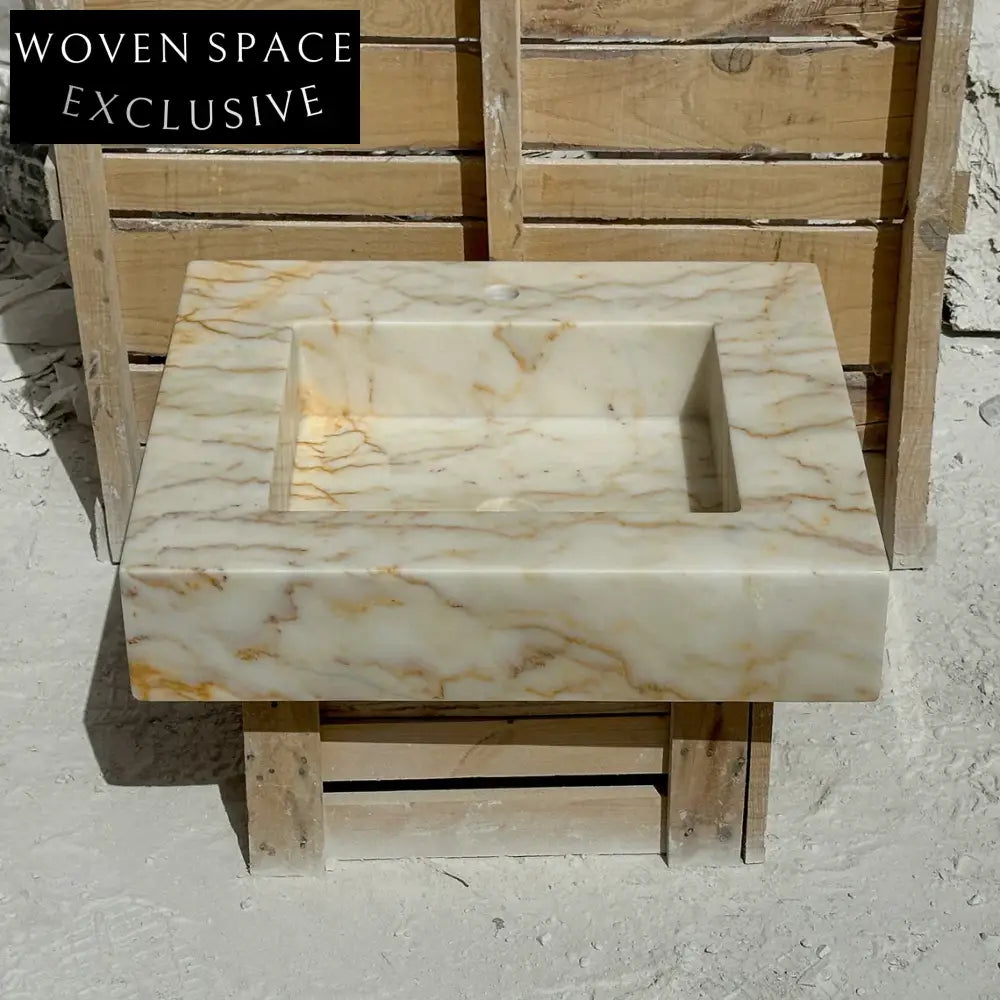 Andrea Calacatta Gold Marble Wall Sink