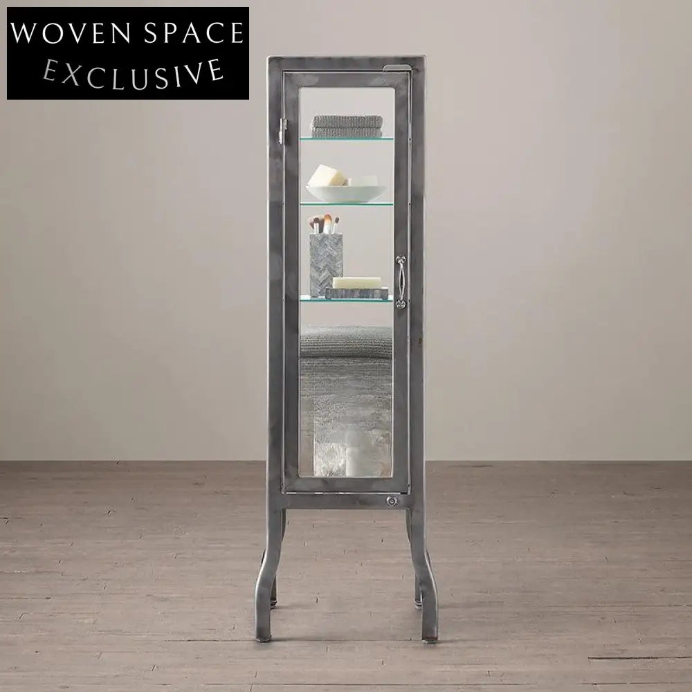 Angéle Dulton Industrial Iron Glass Display Showcase