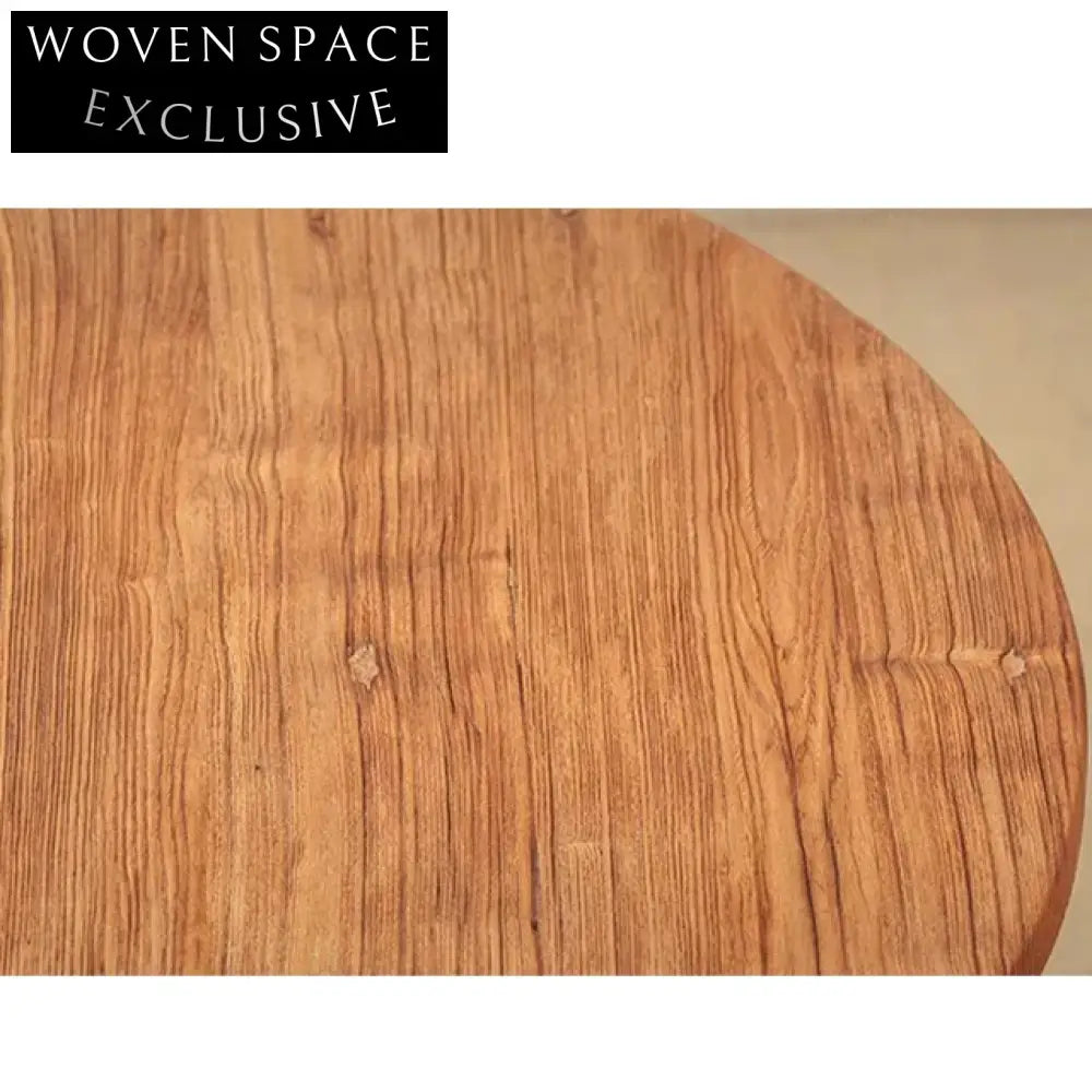 Antique Aged Solid Wood Contemporary Round Pedestal Dining Table