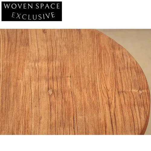 Antique Aged Solid Wood Contemporary Round Pedestal Dining Table