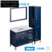 Antique Blue Solid Wood Single Sink Bathroom Vanity with Carrara White Top