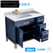 Antique Blue Solid Wood Single Sink Bathroom Vanity with Carrara White Top