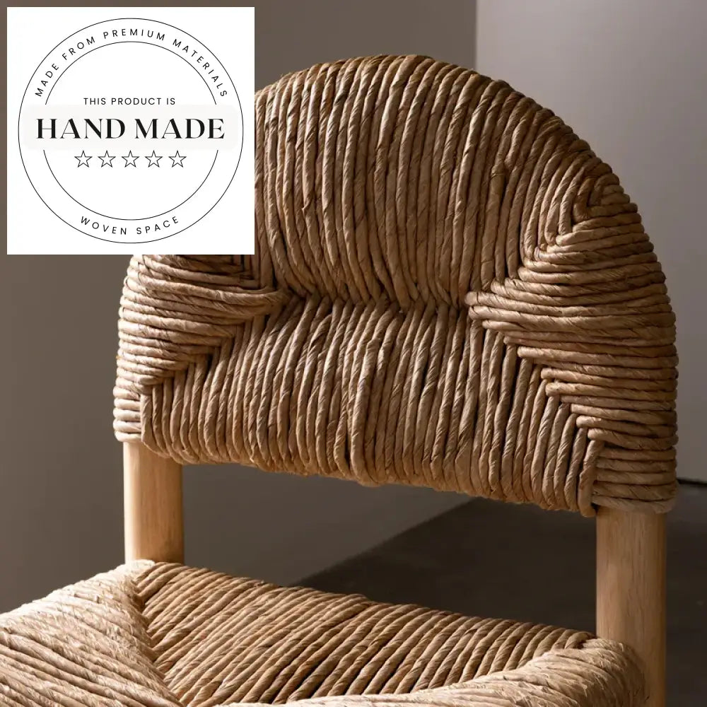 Antique Color Solid Wood Woven Rattan Modern Outdoor Dining Chair