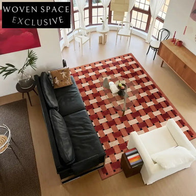 Antique French Maillard Color Wool Geometric Plaid Cozy Throw Blanket